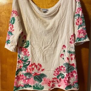LUCKY BRAND Y2K LILLY FLOWER 3/4 SLEEVE